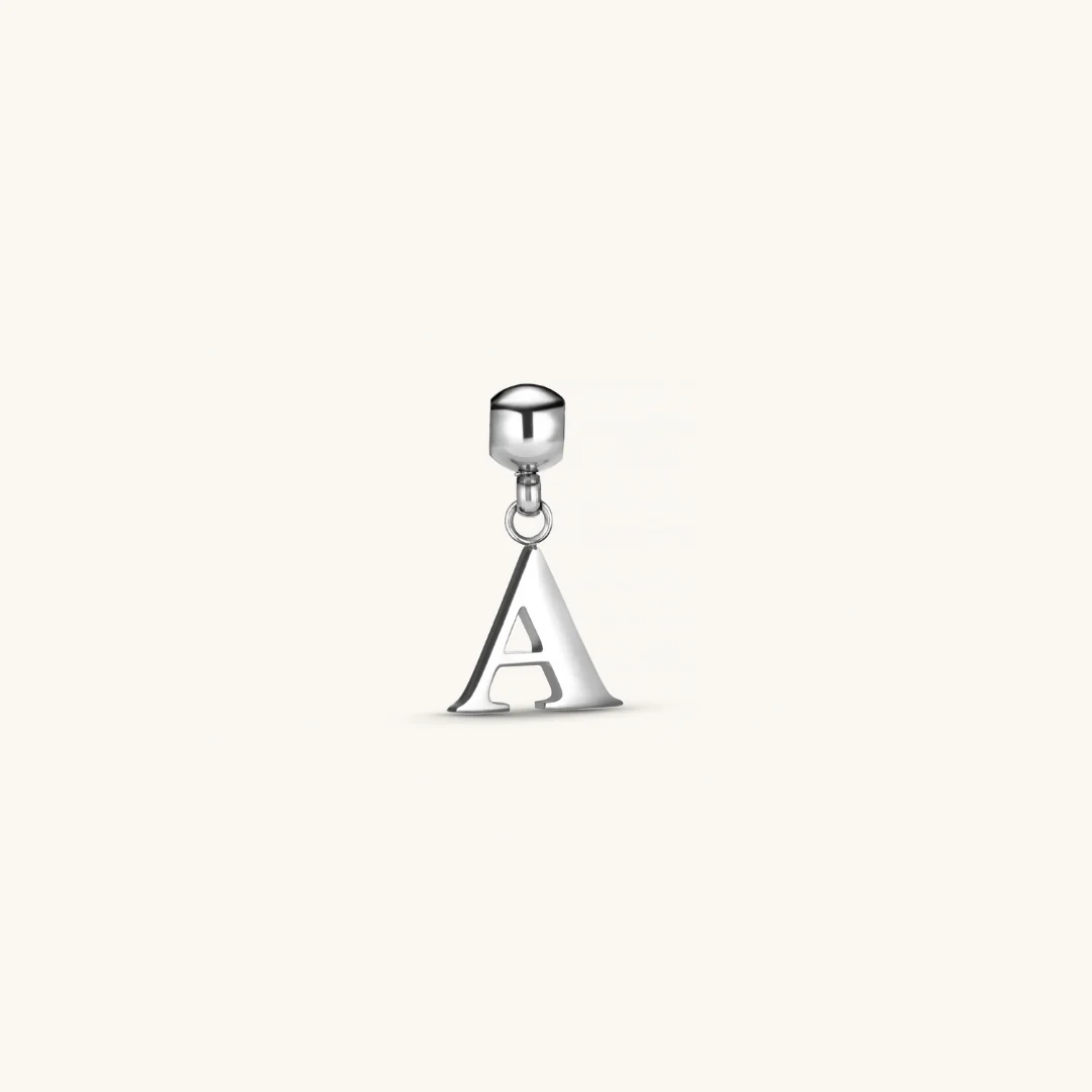 A Classic Initial Charm Silver
