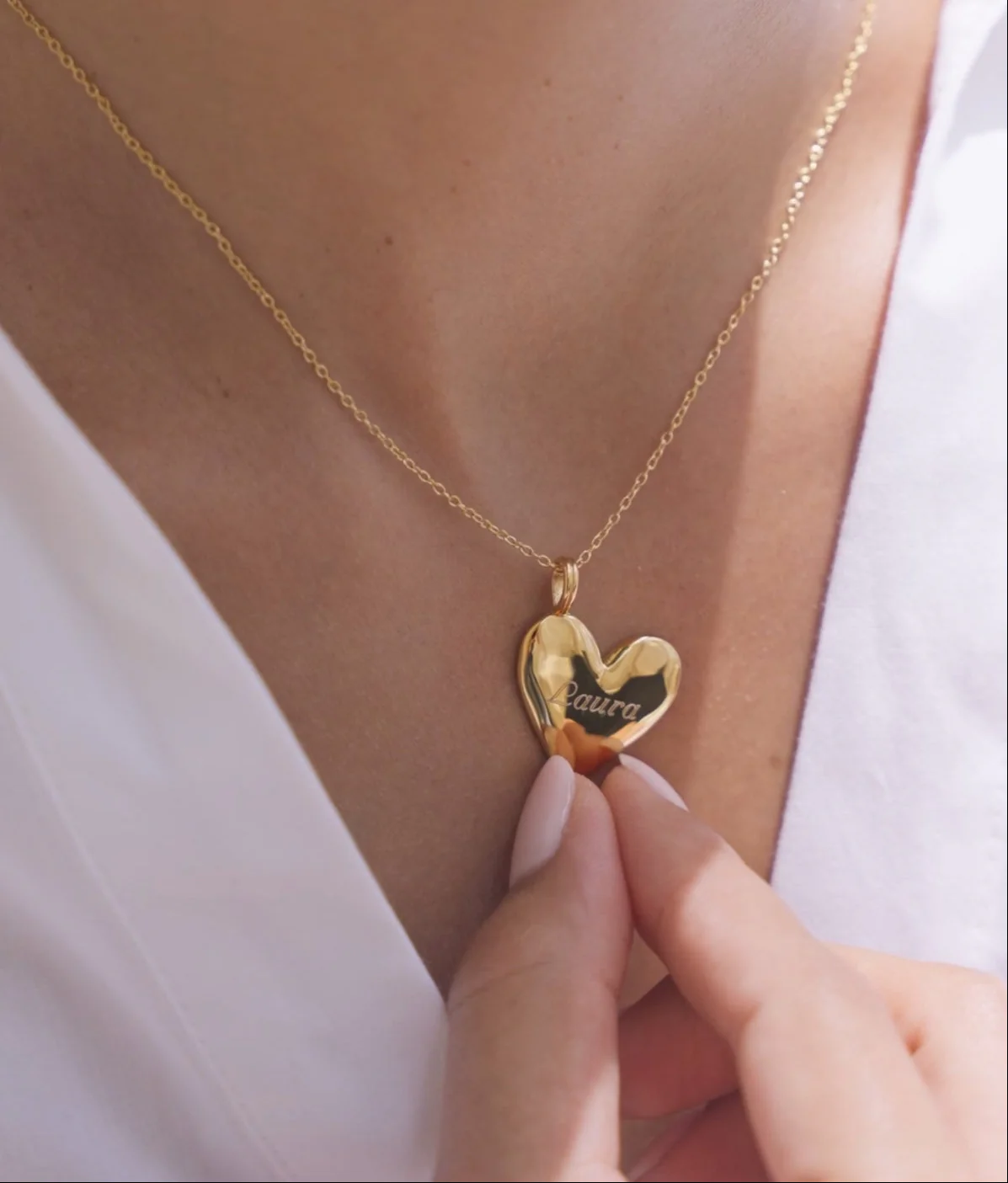 Amore Pendant Necklace & Diamond Trio Studs Gold - Image 3
