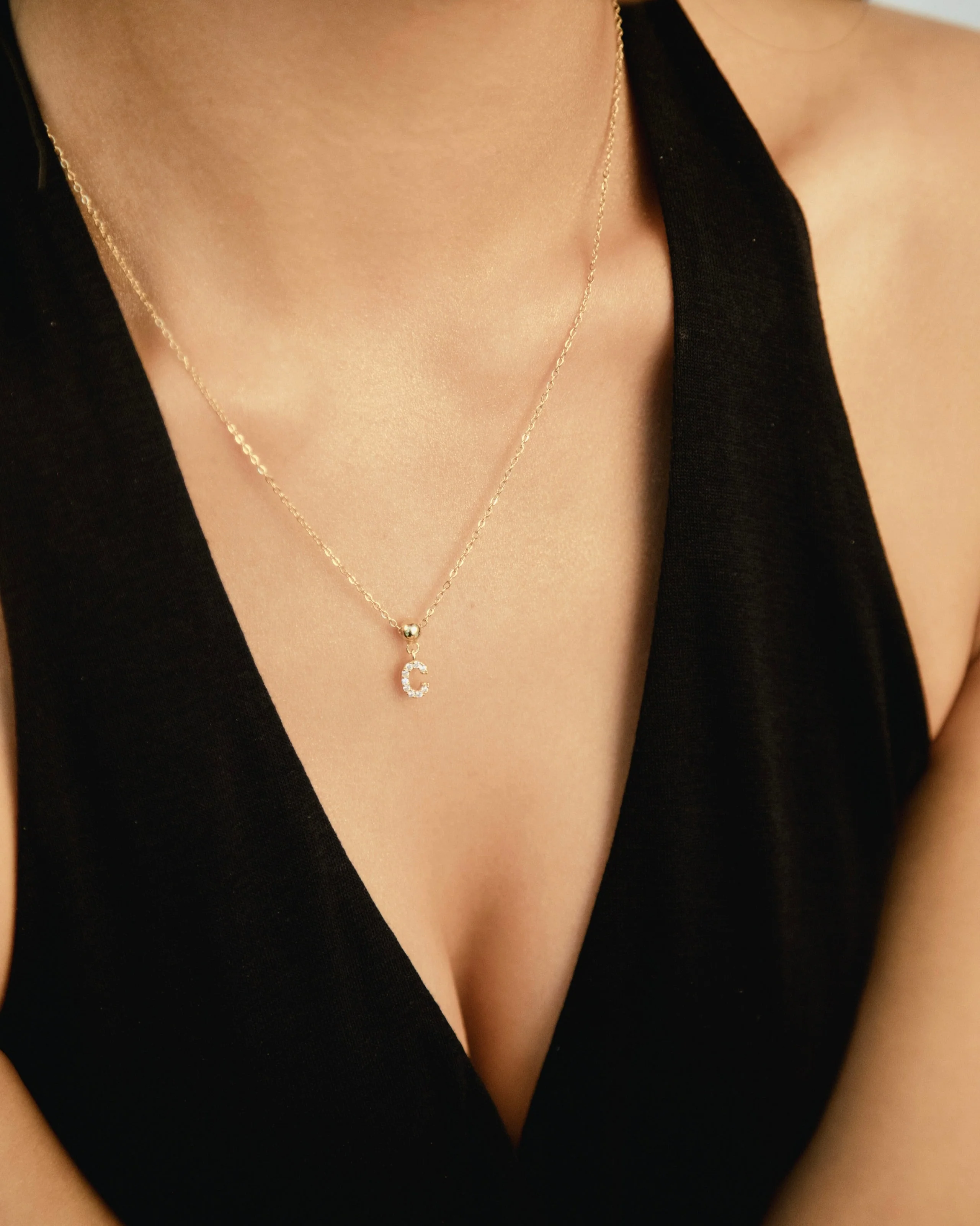 C Diamond Initial Charm Gold - Image 2