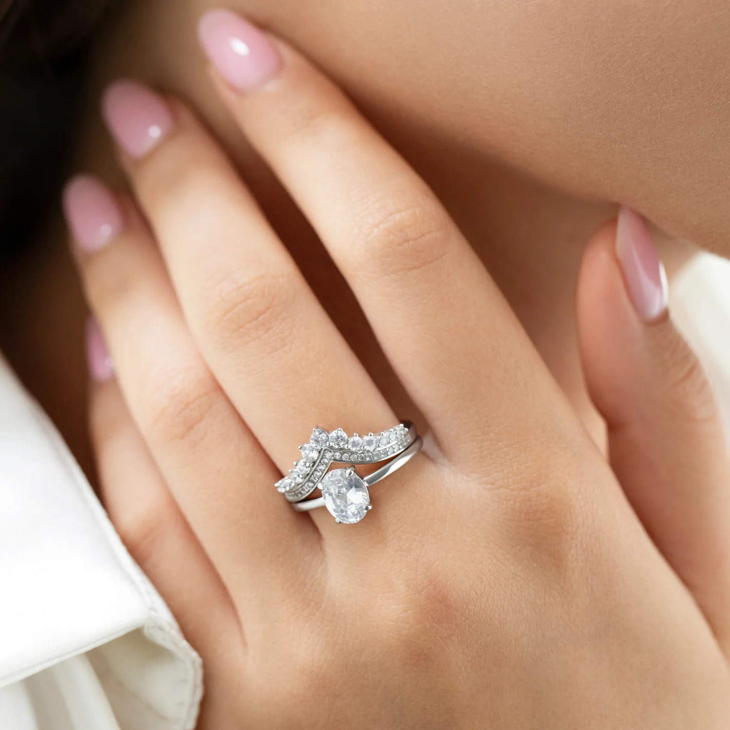 Classic Diamond Ring in Silver - Image 5