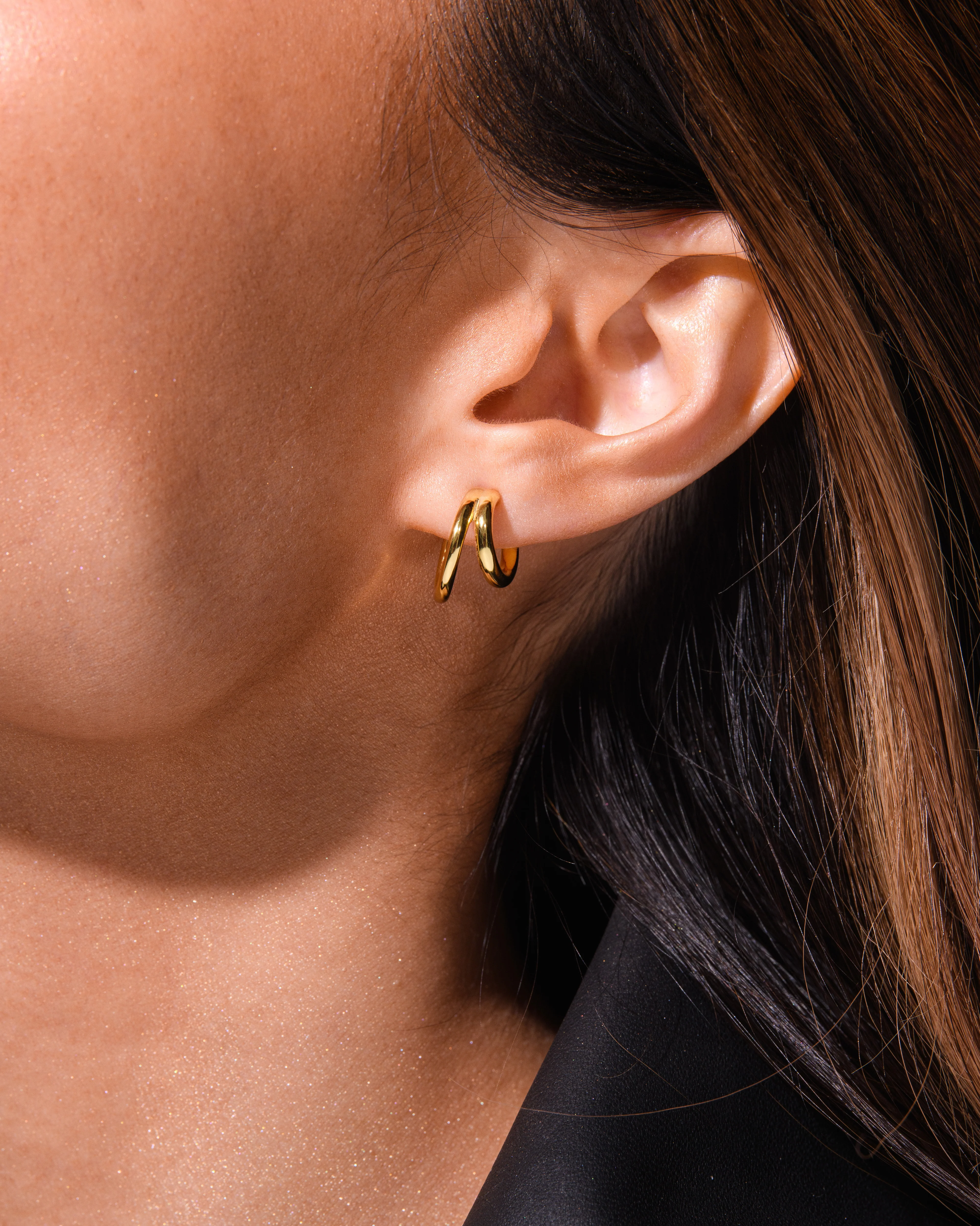 Classic Layered Hoops in Gold - Image 3