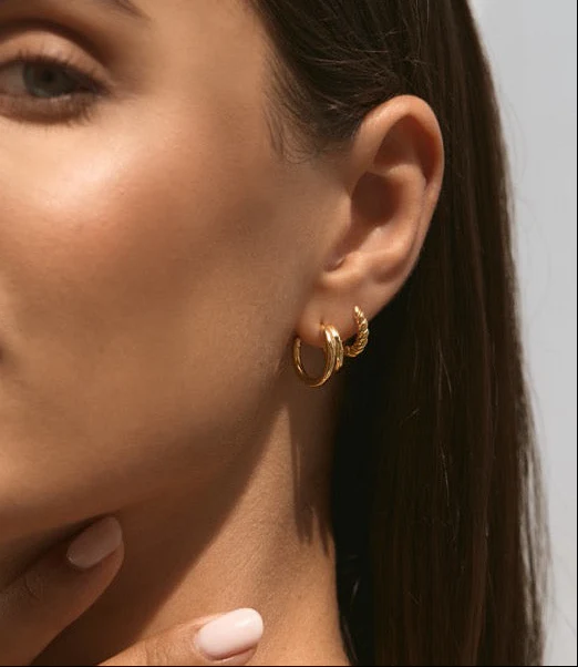 Classic Layered Hoops in Gold - Image 5