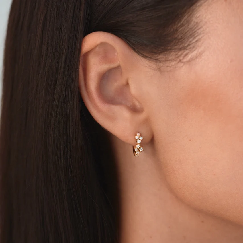 Crystal Infinity Hoop Earrings Gold - Image 5