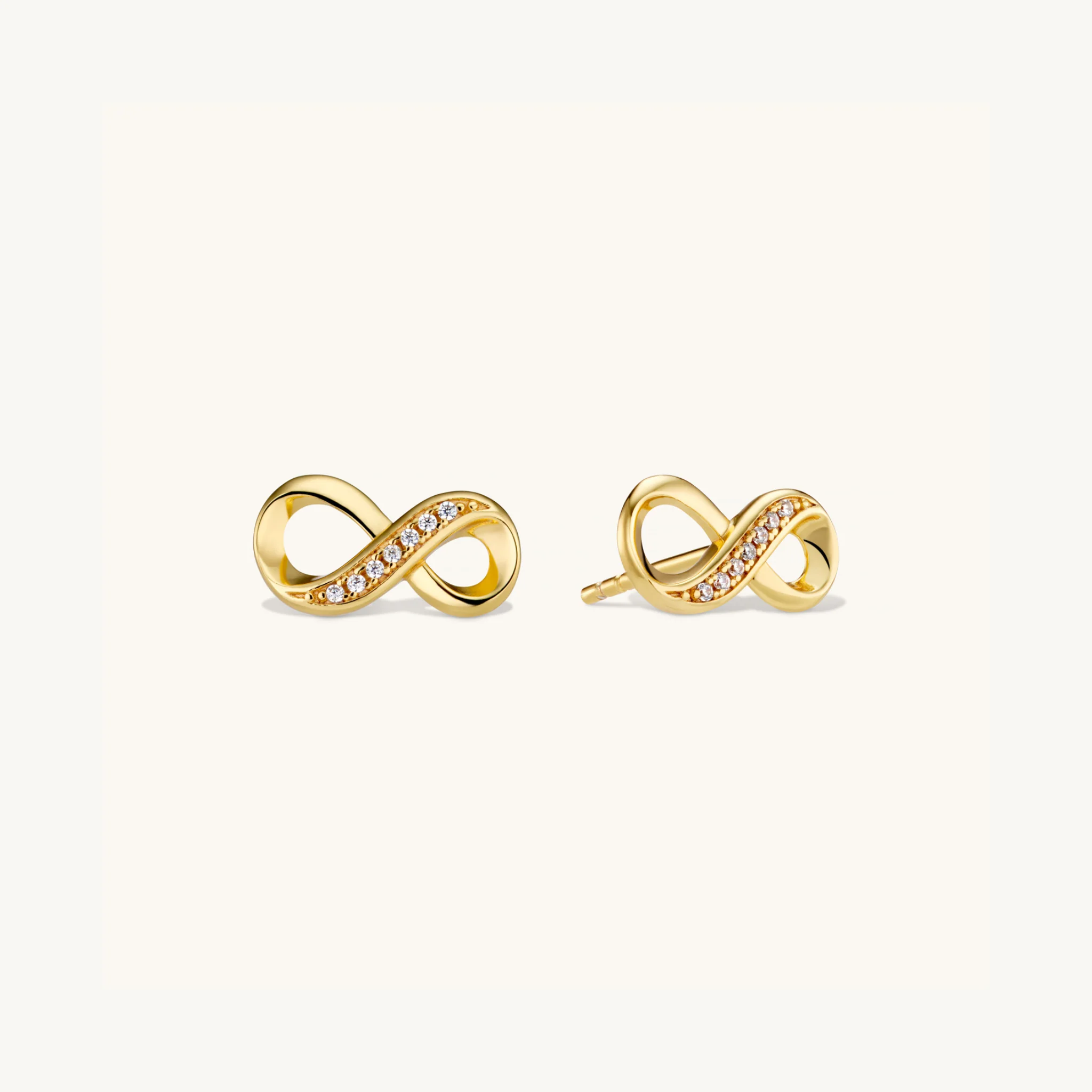 Crystal Infinity Stud Earrings Gold
