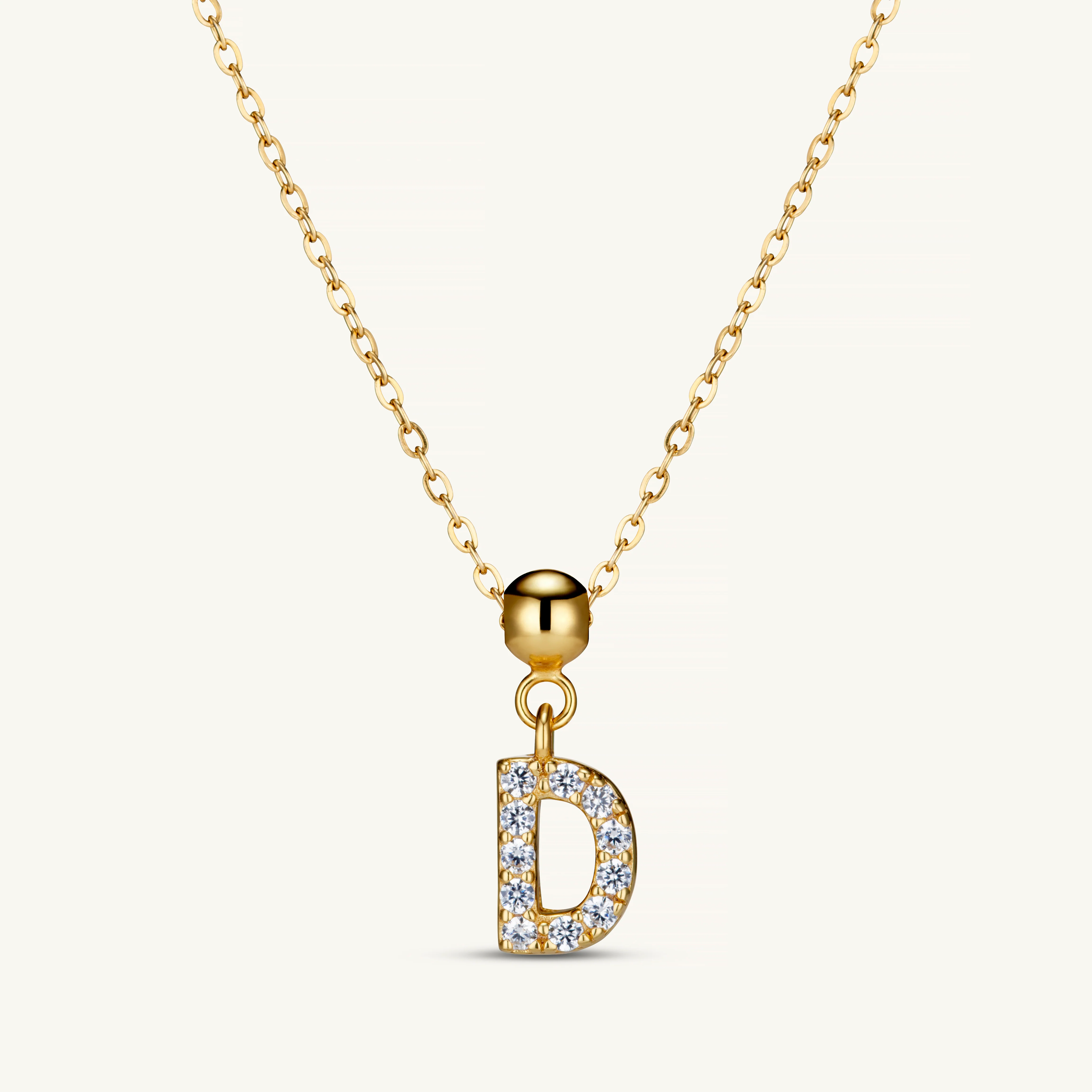 D Diamond Initial Charm Gold - Image 4