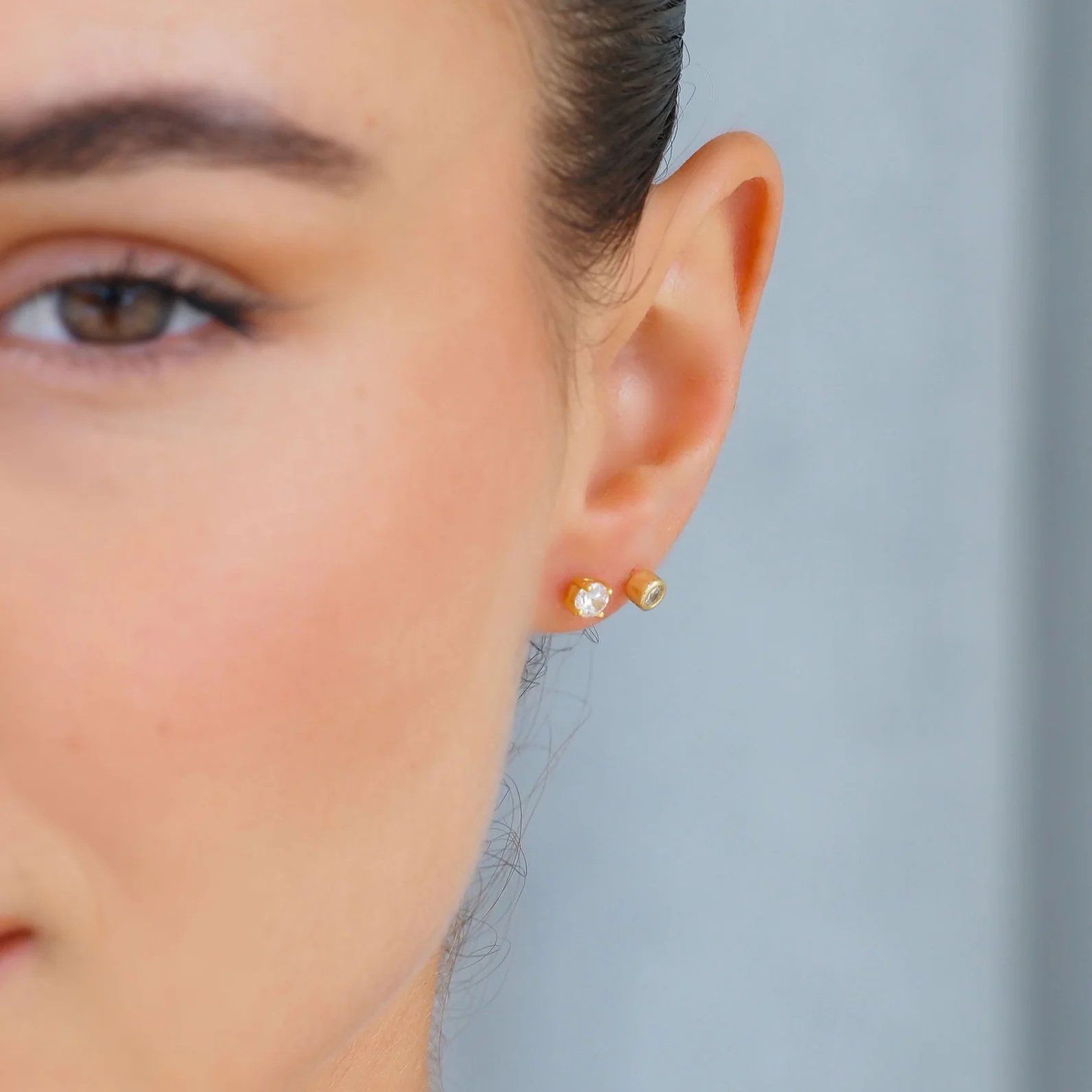 Diamond Stud Earrings in Silver - Image 5