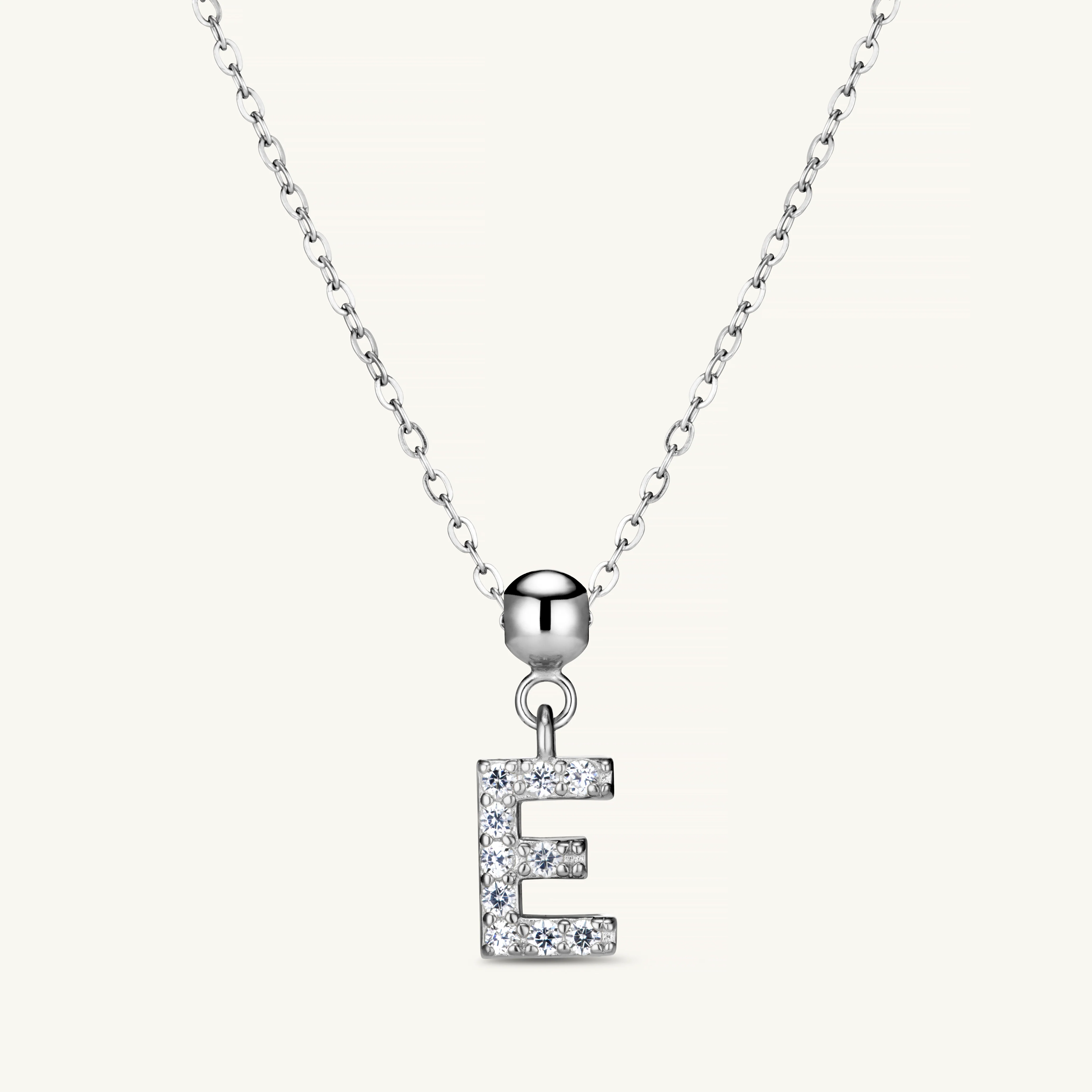 E Diamond Initial Charm Silver - Image 5