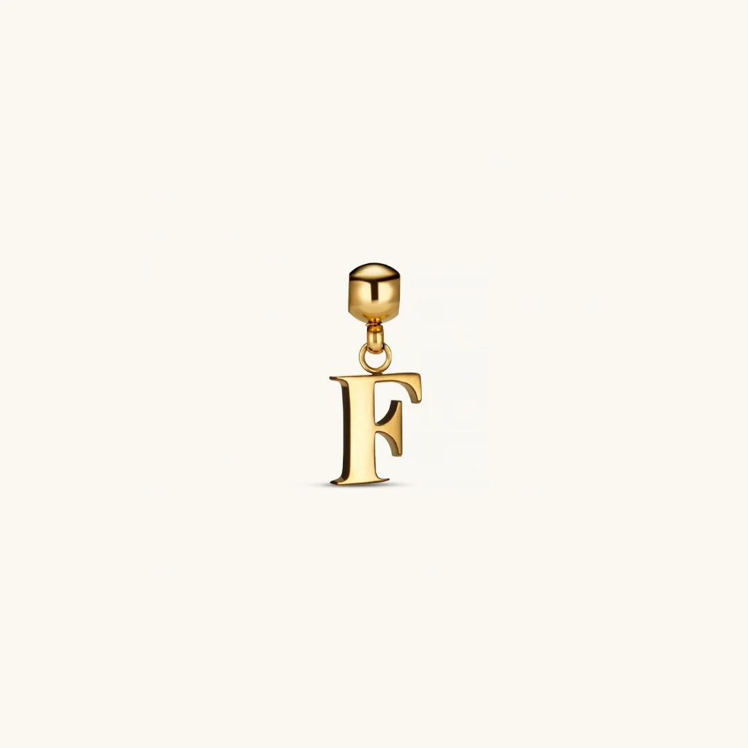 F Classic Initial Charm Gold