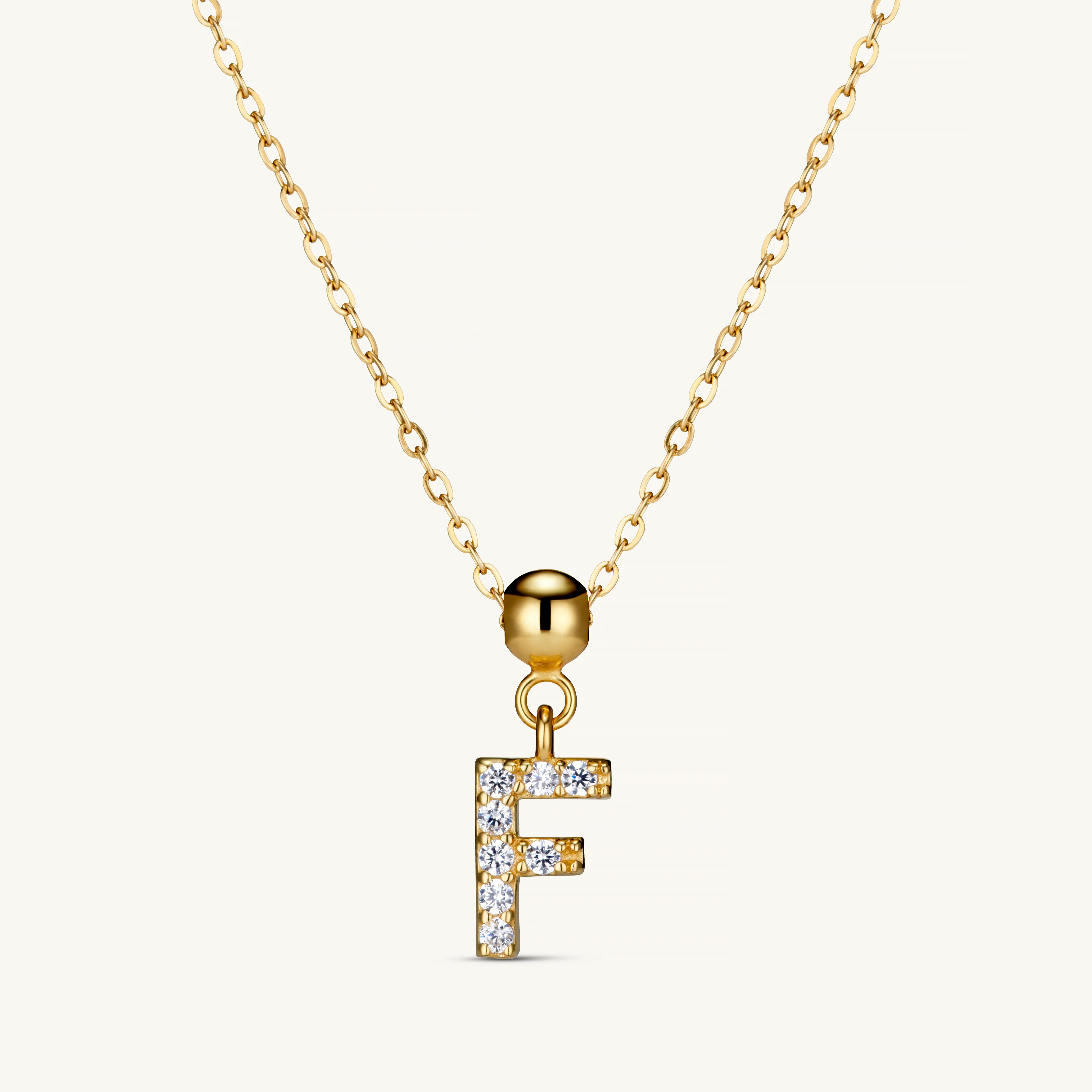 F Diamond Initial Charm Gold - Image 4