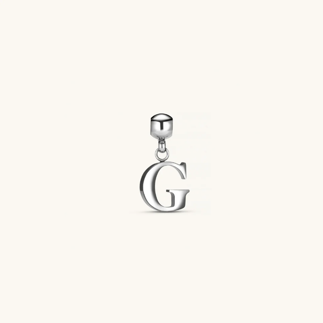 G Classic Initial Charm Silver