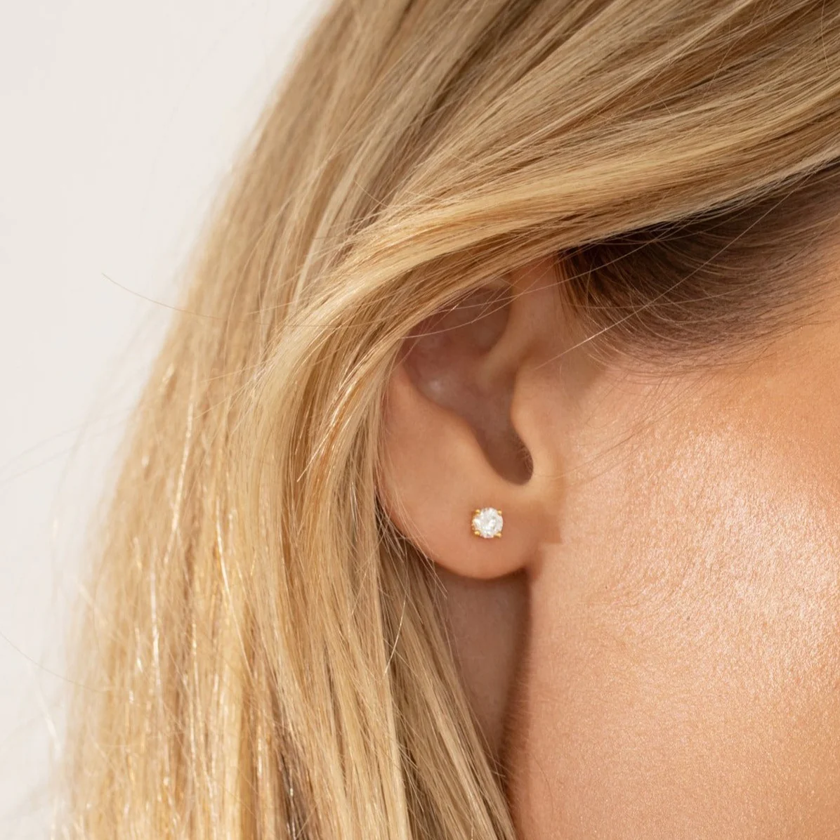 Diamond Stud Earrings in Gold - Image 6