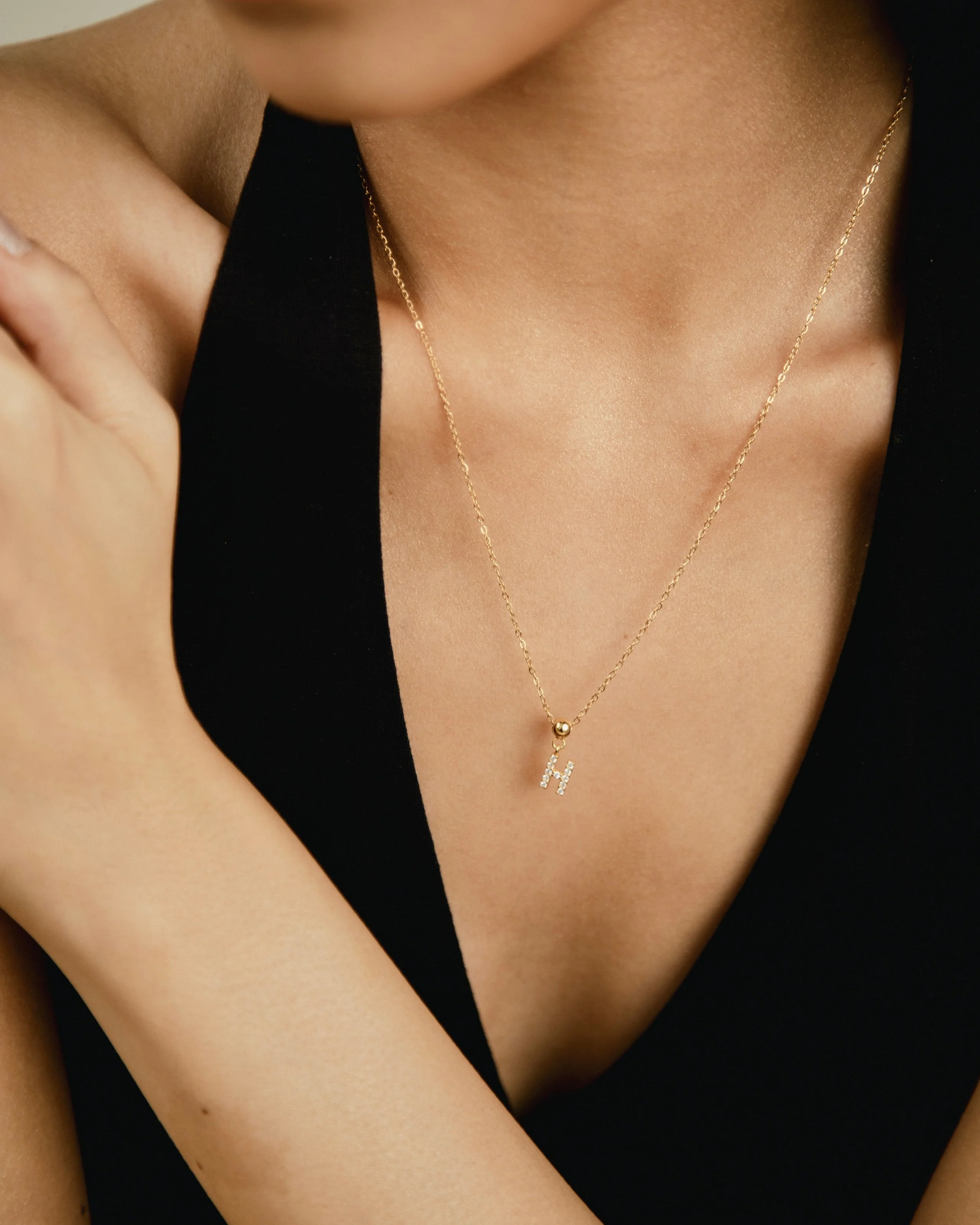 H Diamond Initial Charm Gold - Image 2