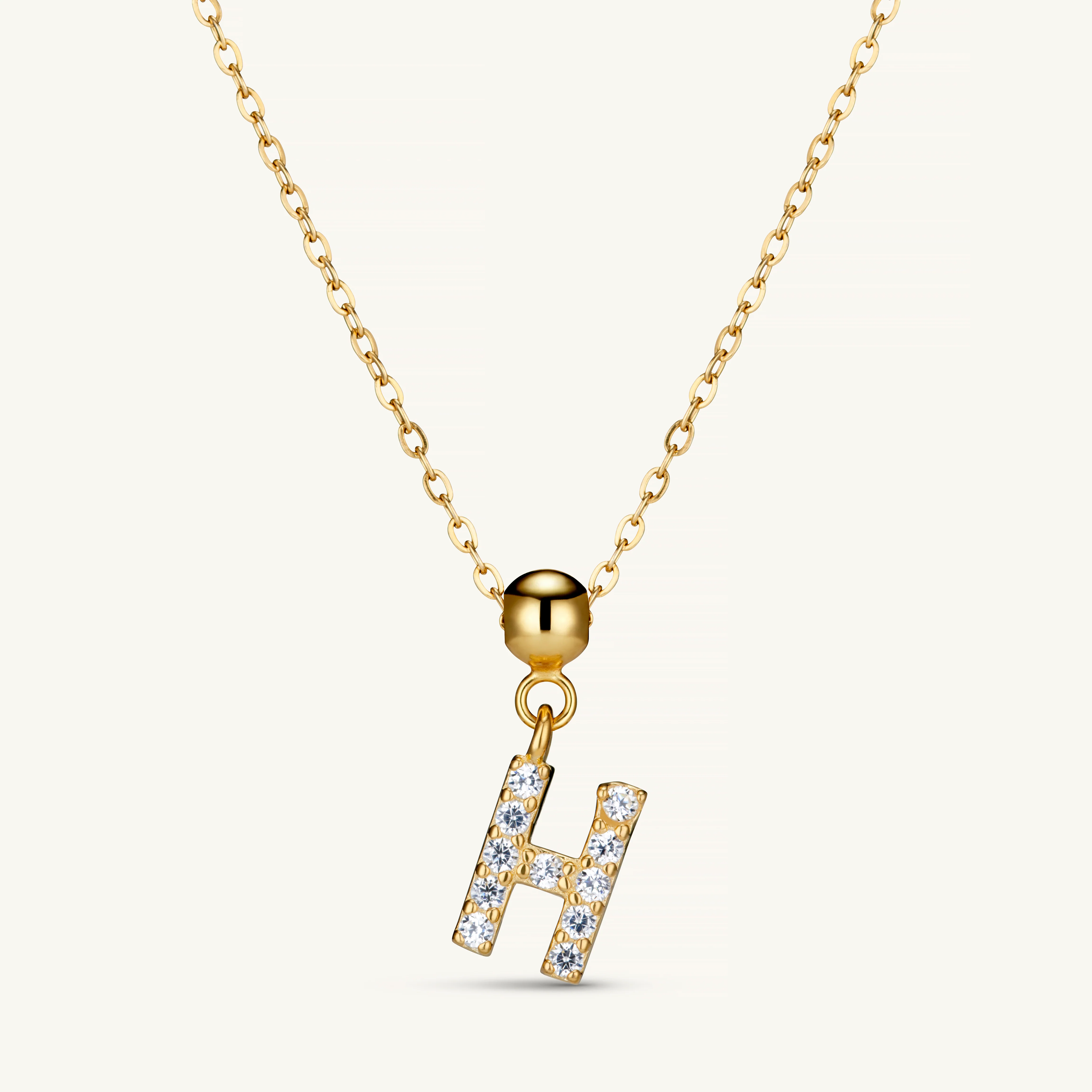 H Diamond Initial Charm Gold - Image 3