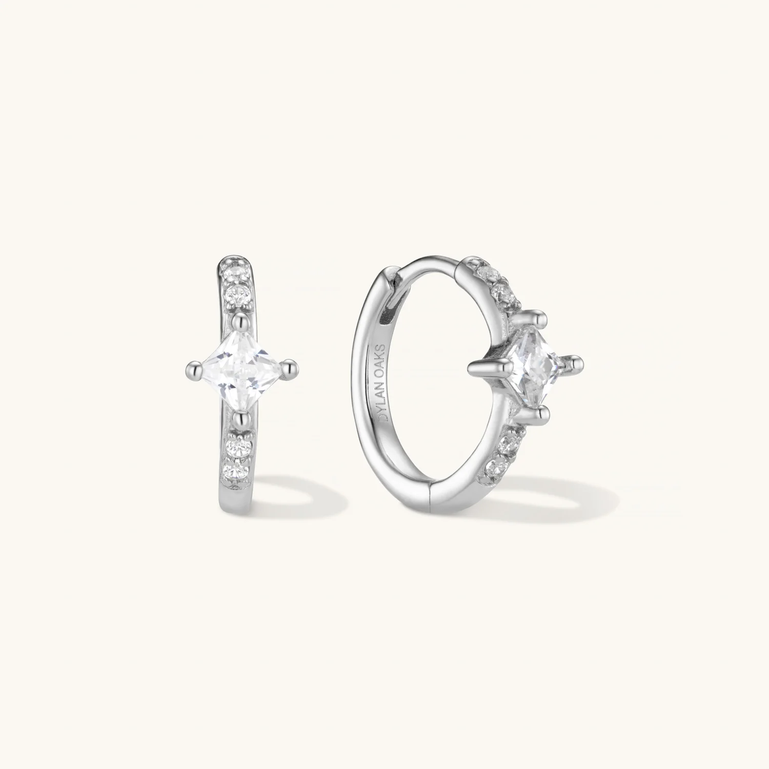 Halo Hoop Earrings Silver