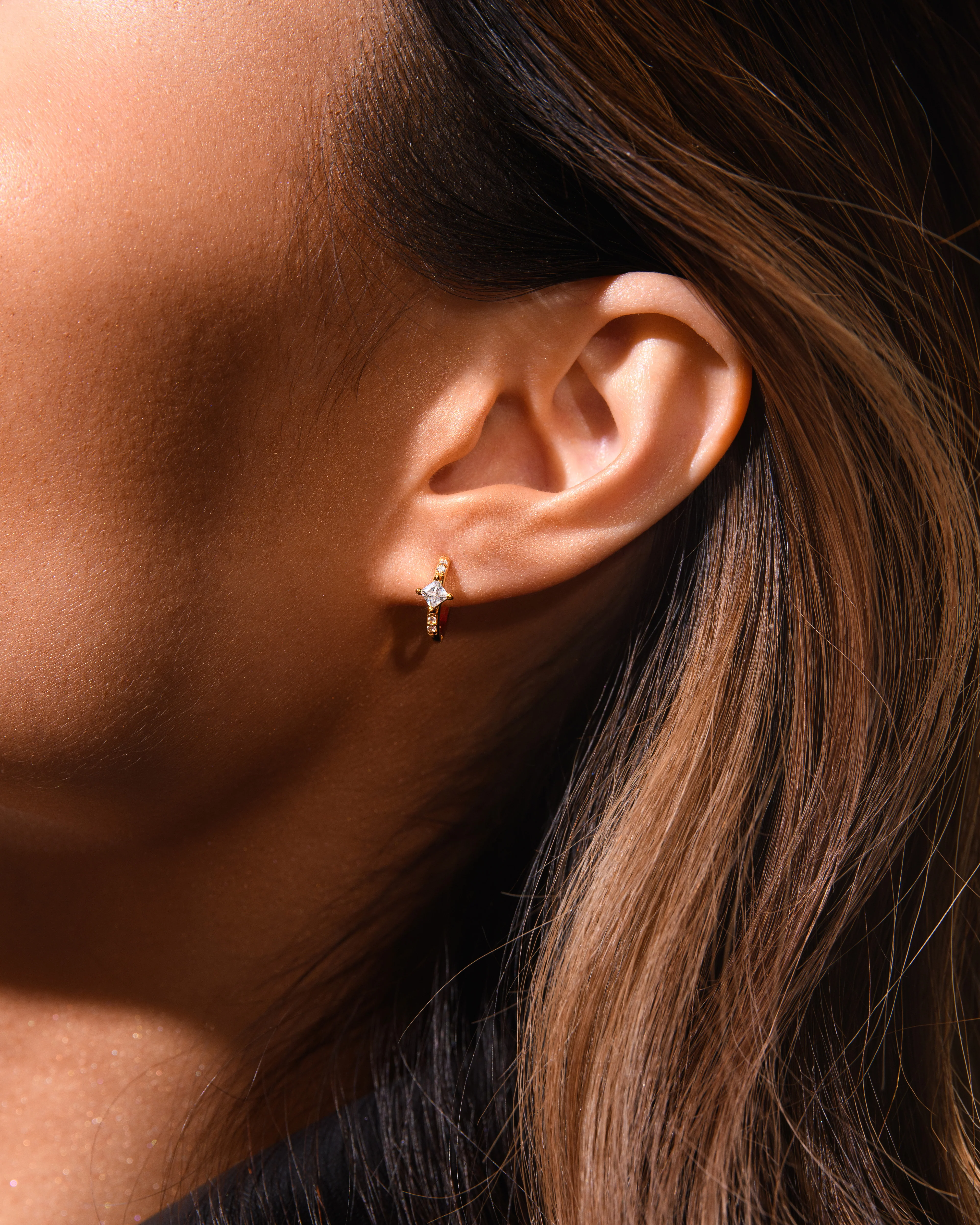 Halo Hoop Earrings Silver - Image 2