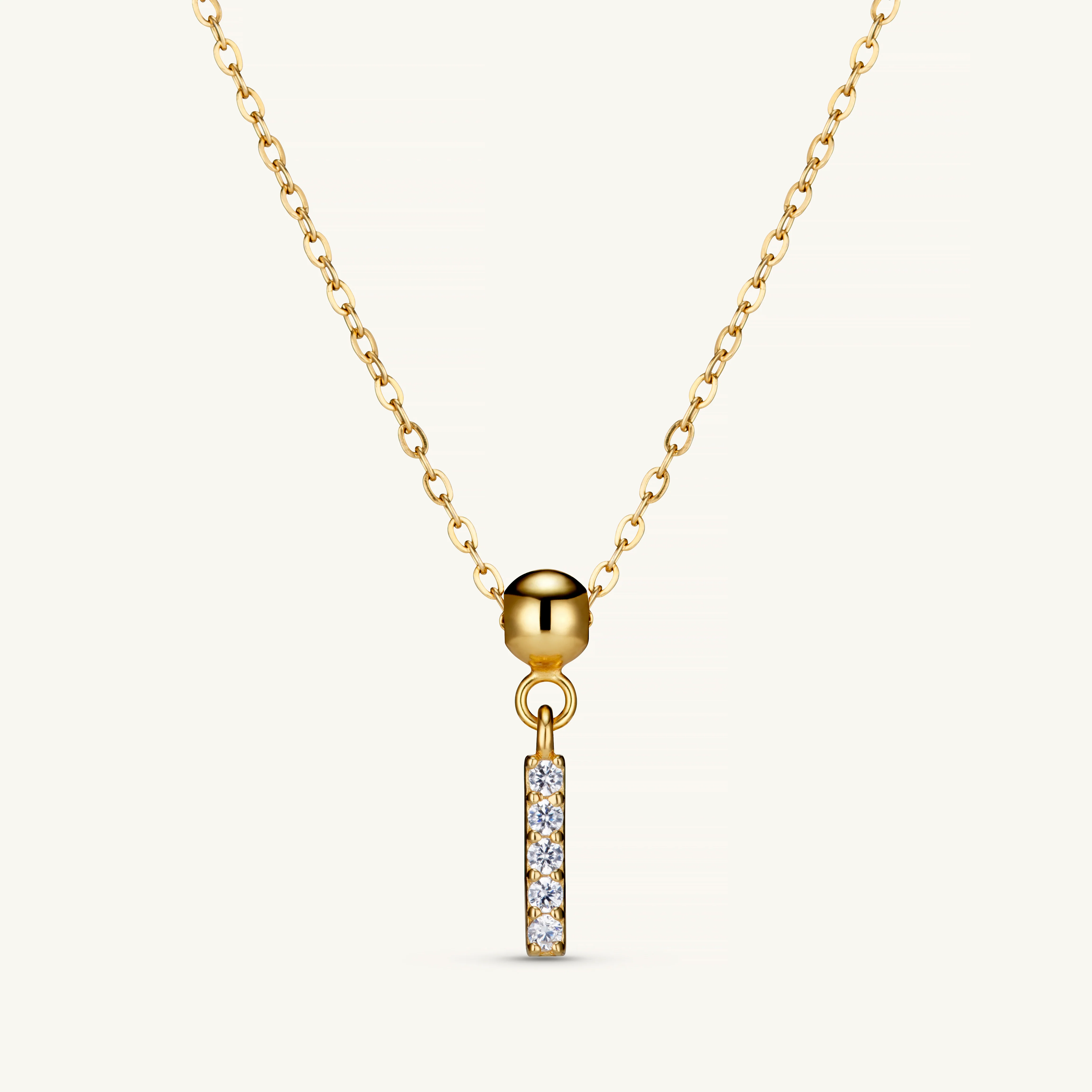 I Diamond Initial Charm Gold - Image 2