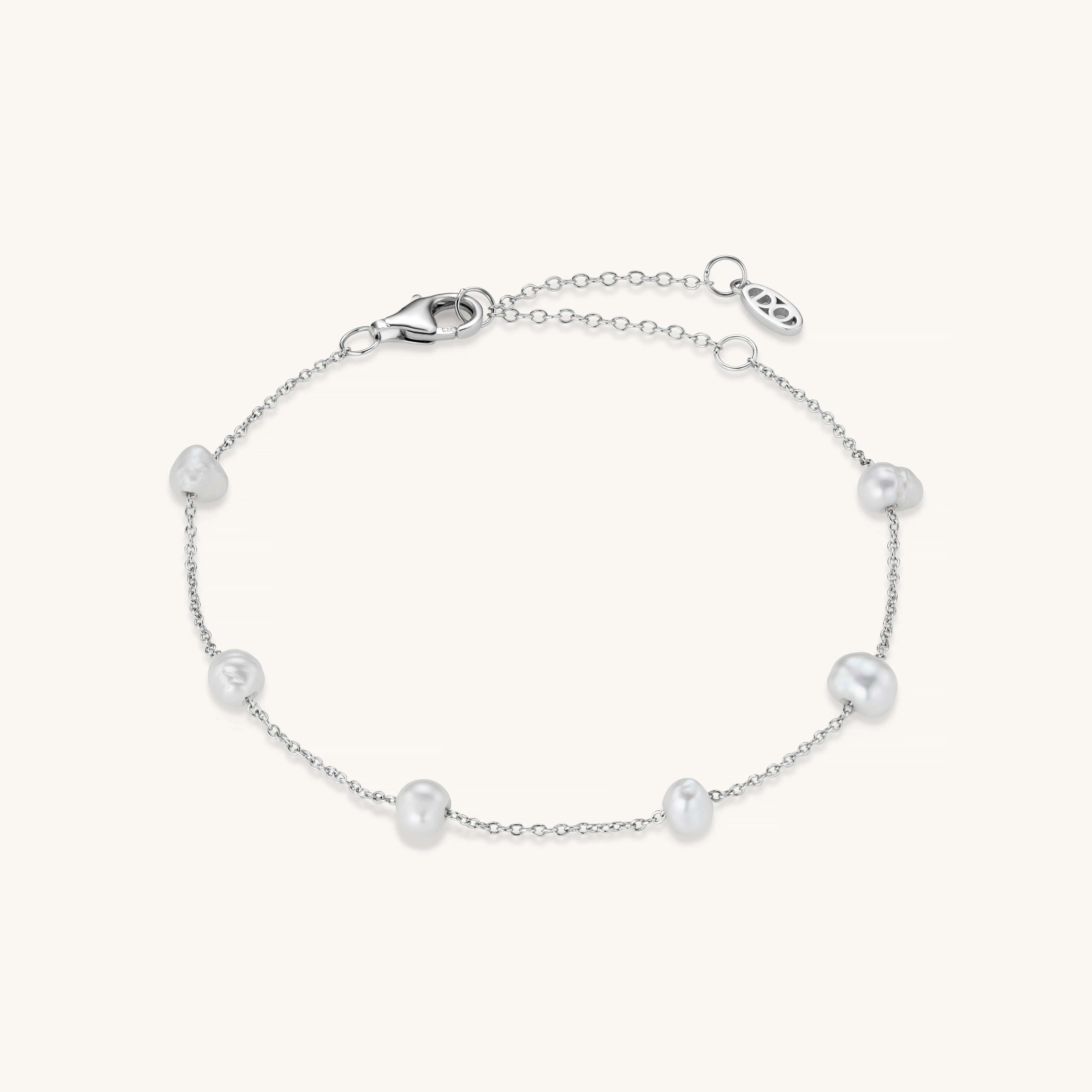 Infinity Pearl Bracelet in Silver