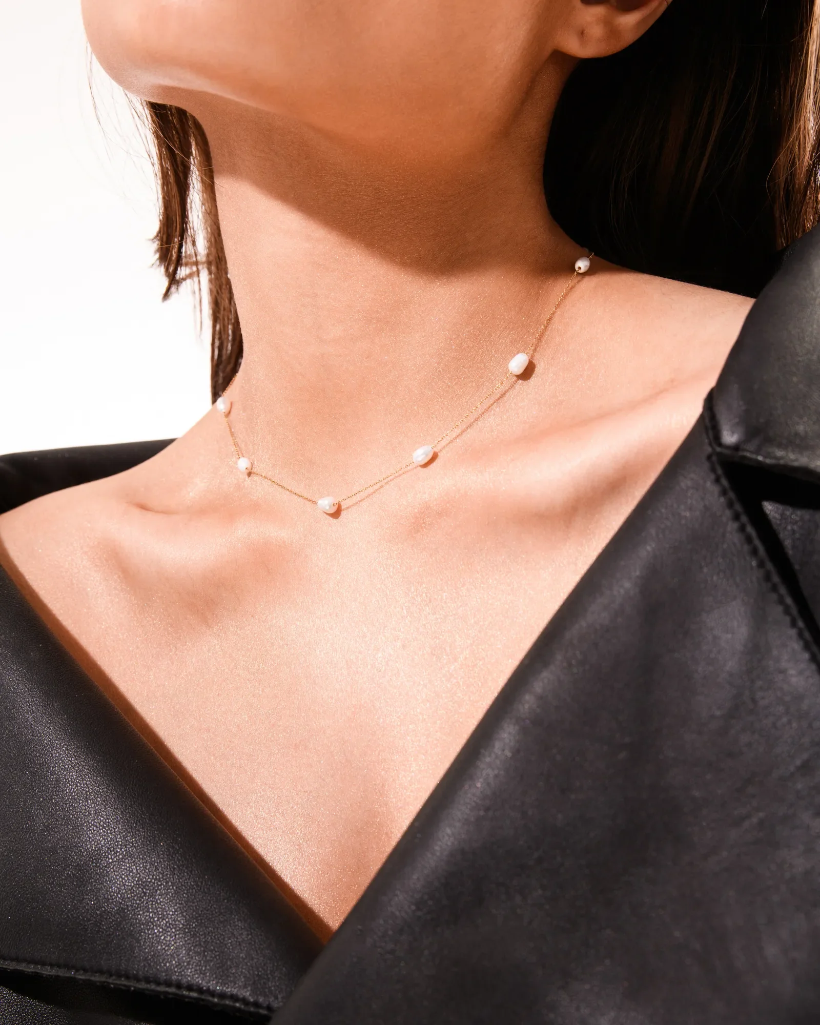 Infinity Pearl Necklace Silver - Image 4