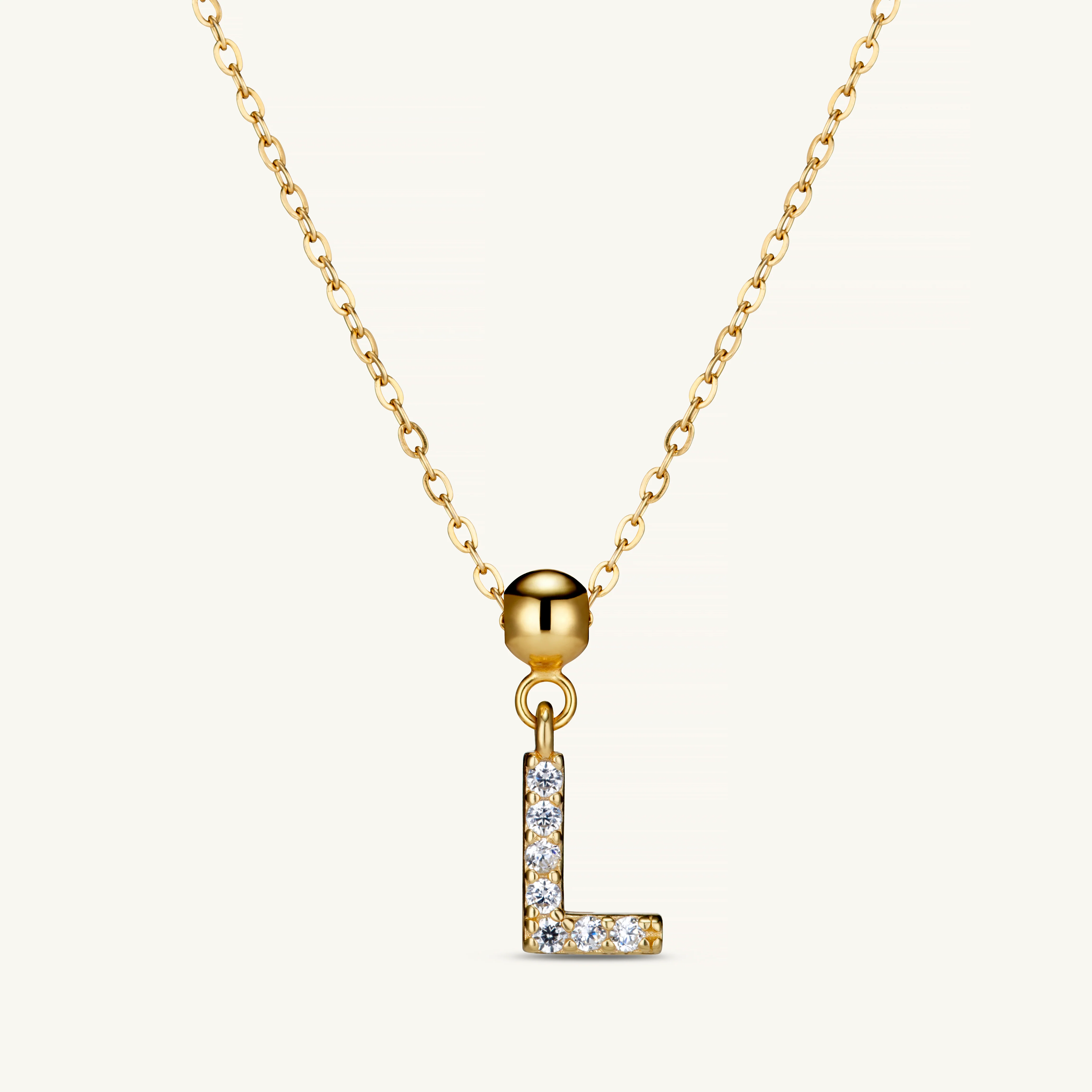 L Diamond Initial Charm Gold - Image 4