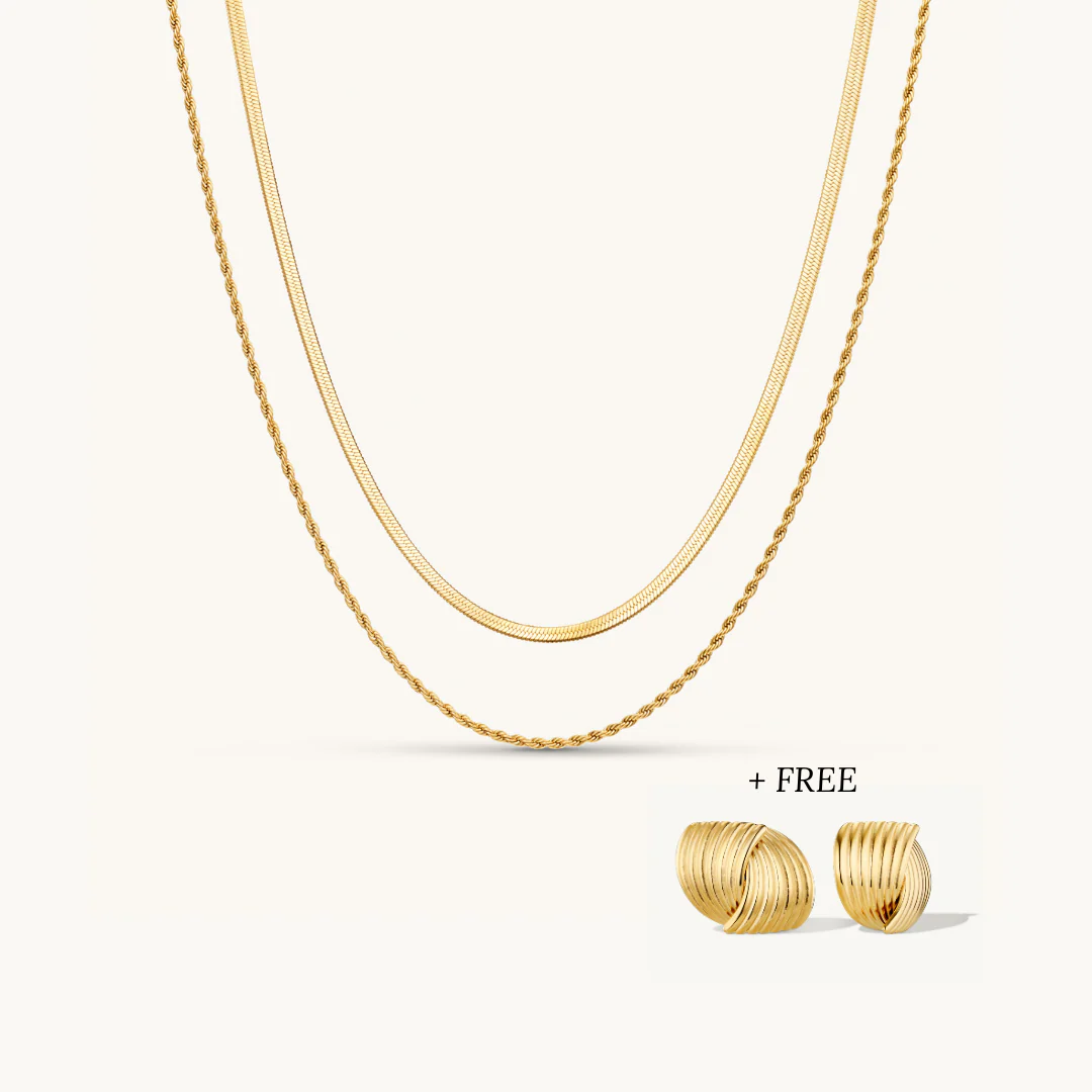 Layered Luxe Necklace Gold + FREE Élevé Earrings