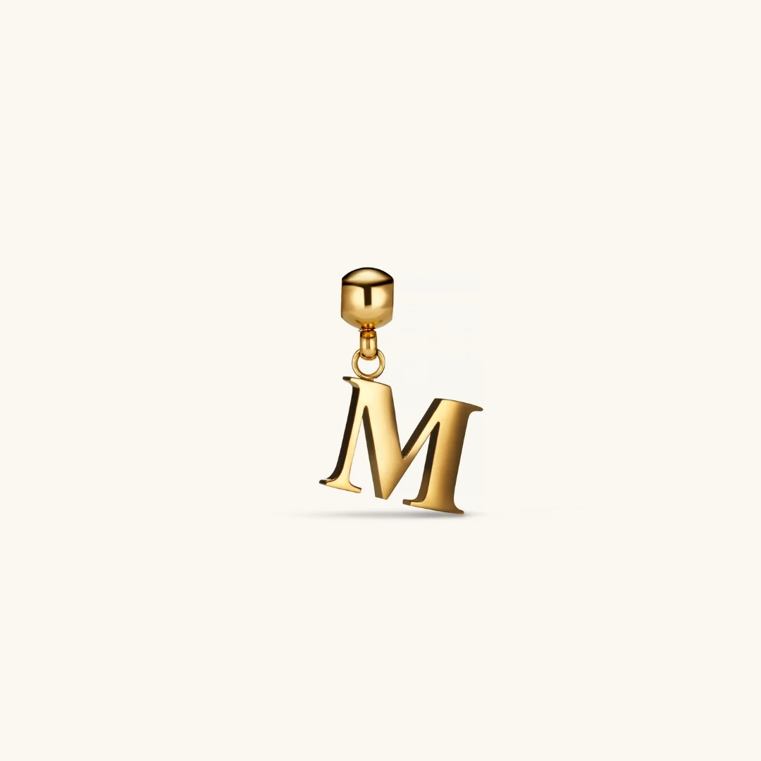 M Classic Initial Charm Gold