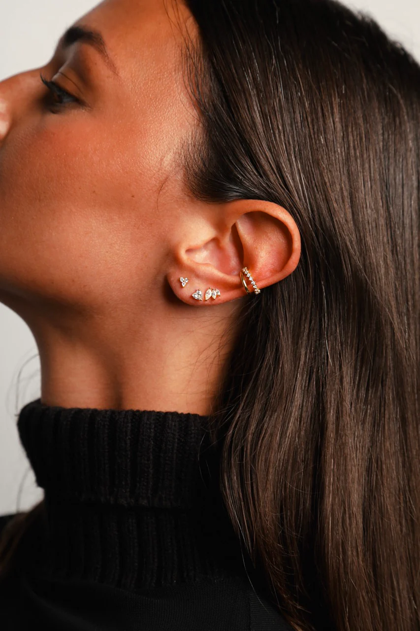Marquise Layered Ear Cuff Silver - Image 5