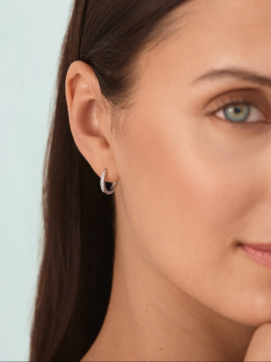 Small Hoops in Silver - Image 4