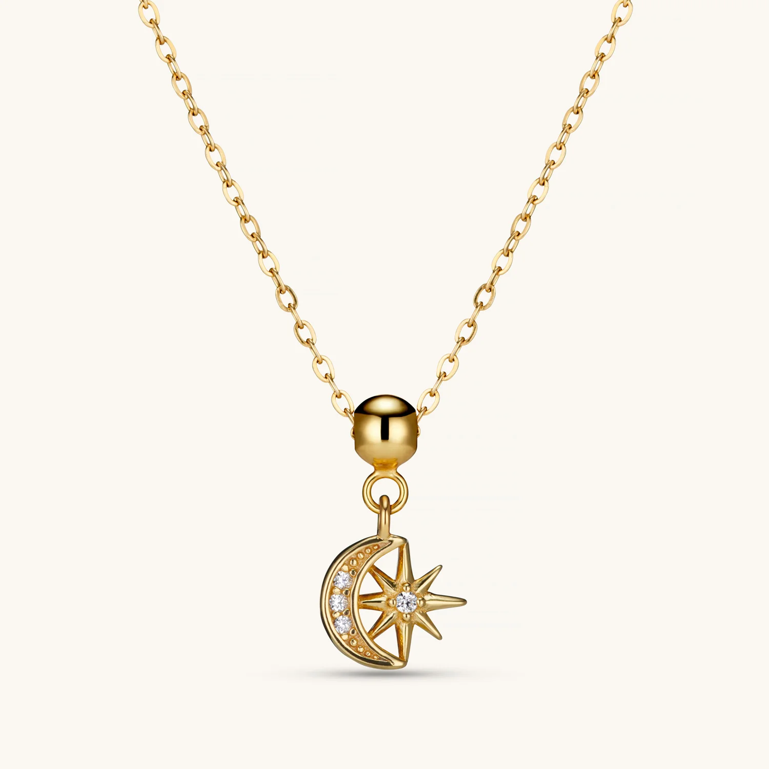 Moon & Star Charm Gold - Image 3