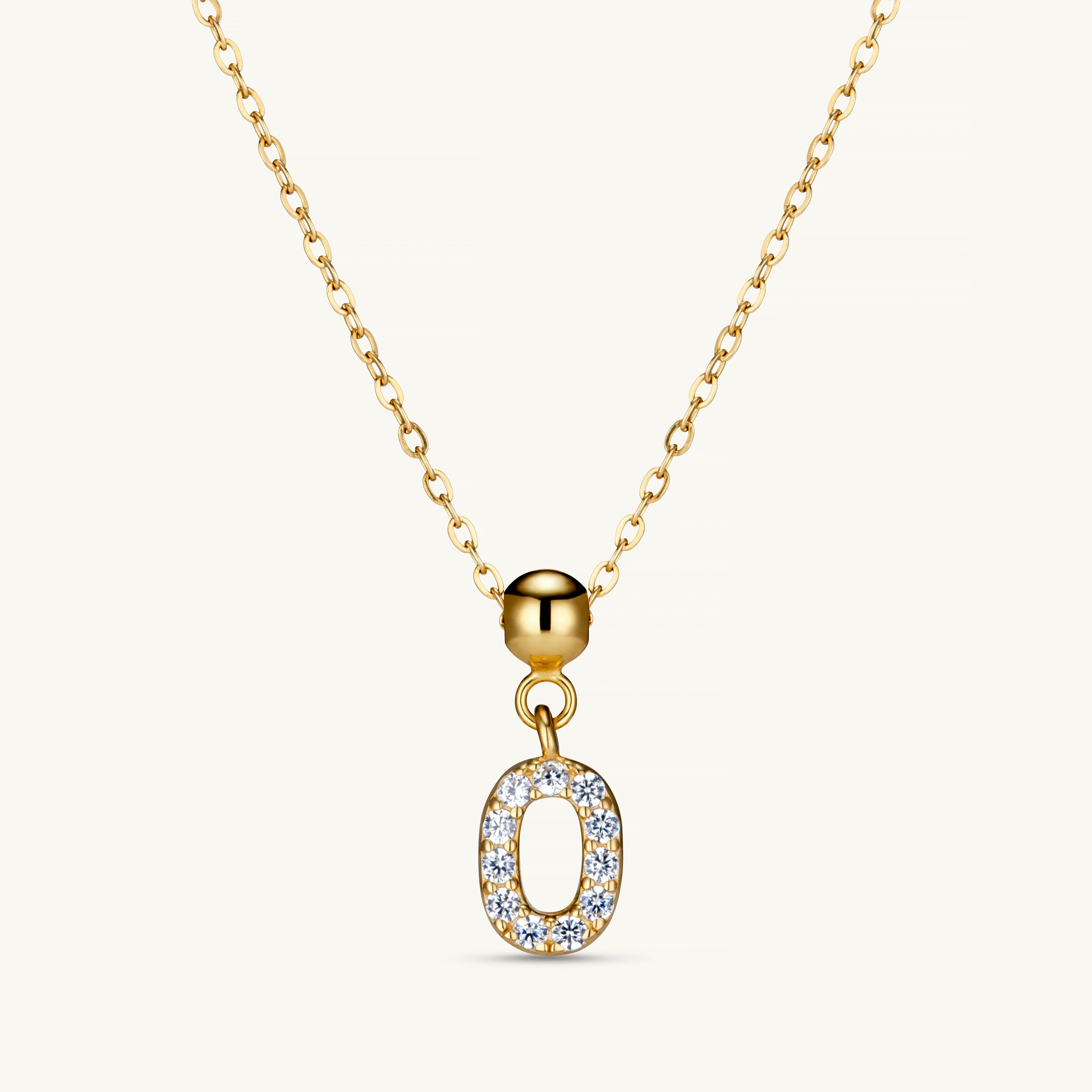 O Diamond Initial Charm Gold - Image 4