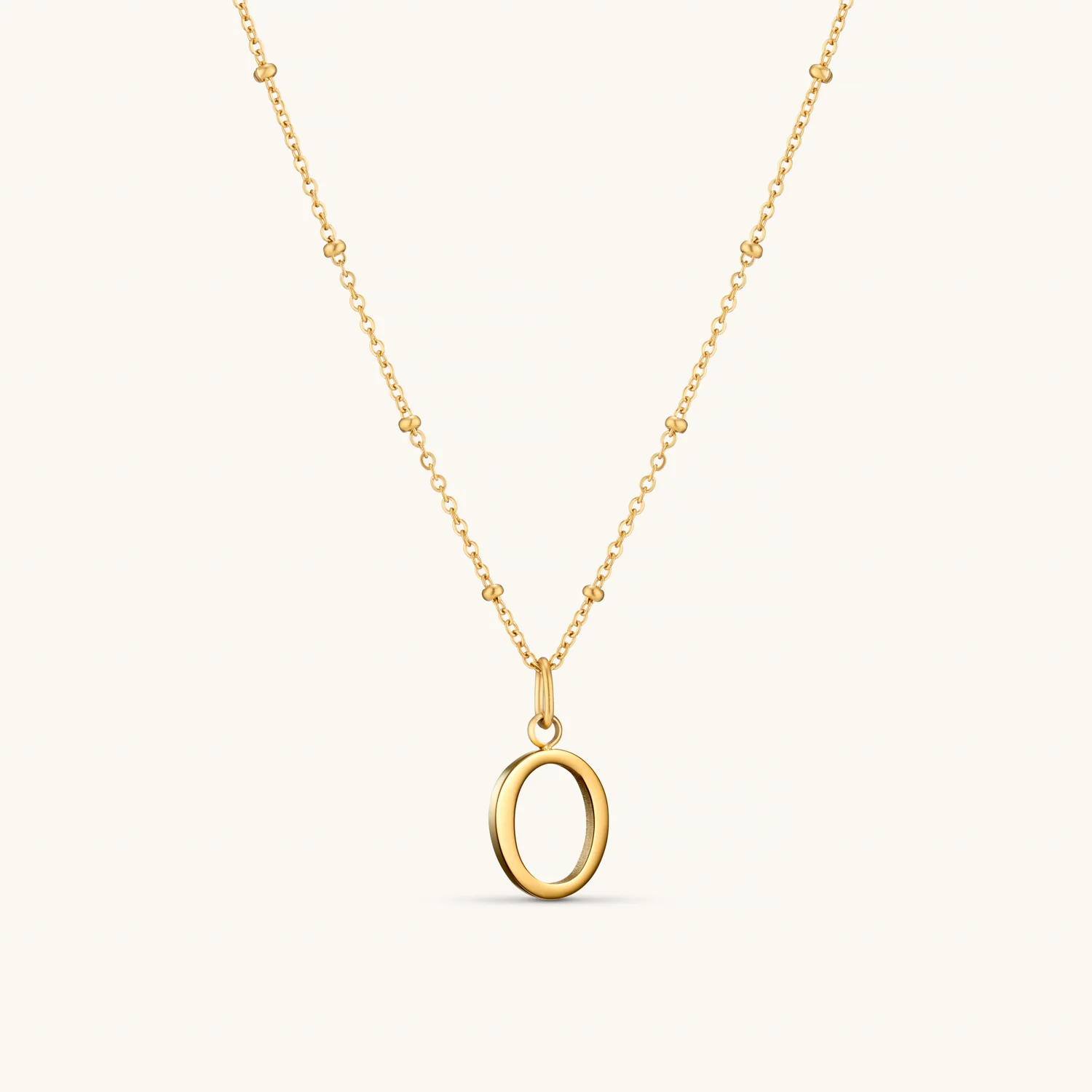O Script Initial Necklace Gold