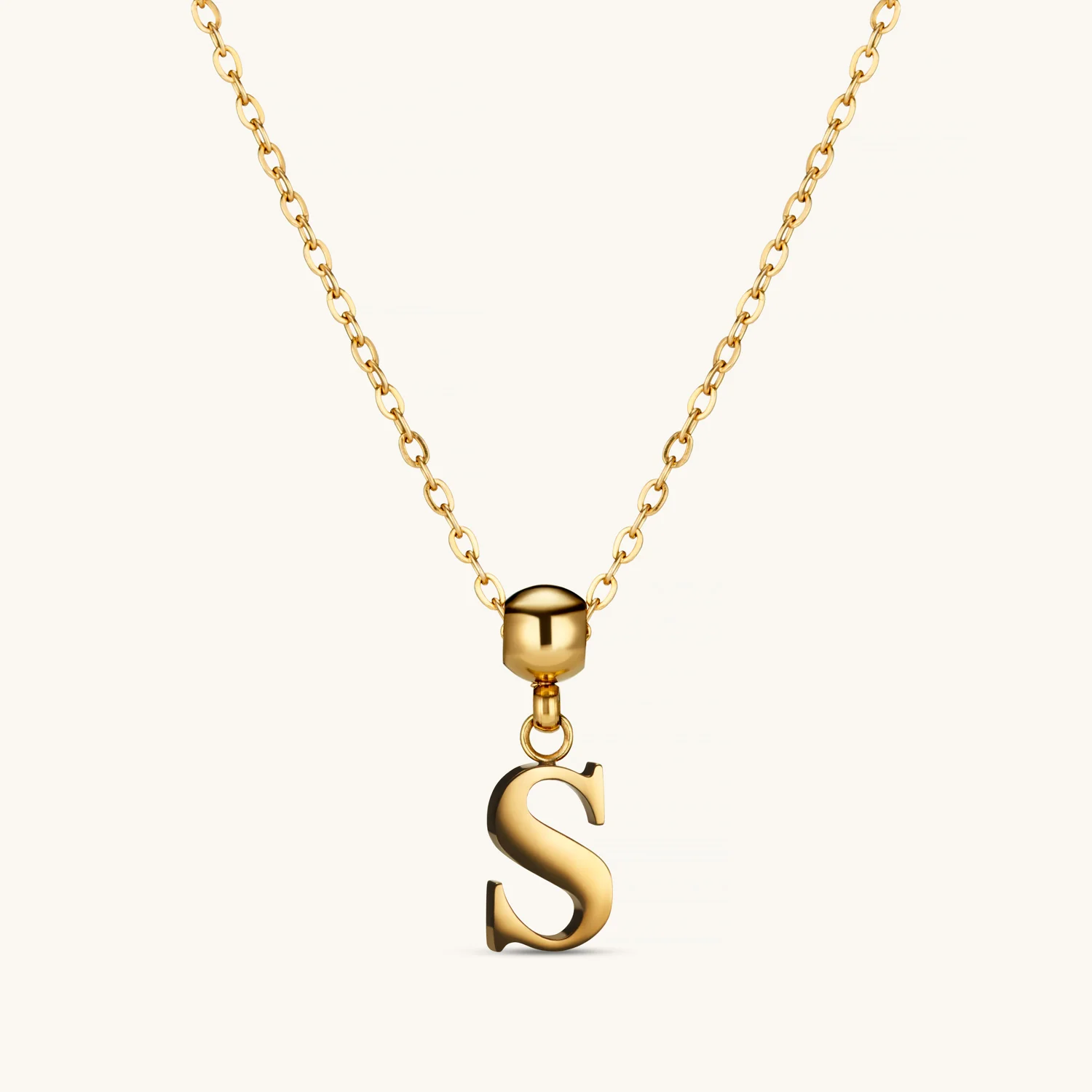 S Classic Initial Charm Gold - Image 4