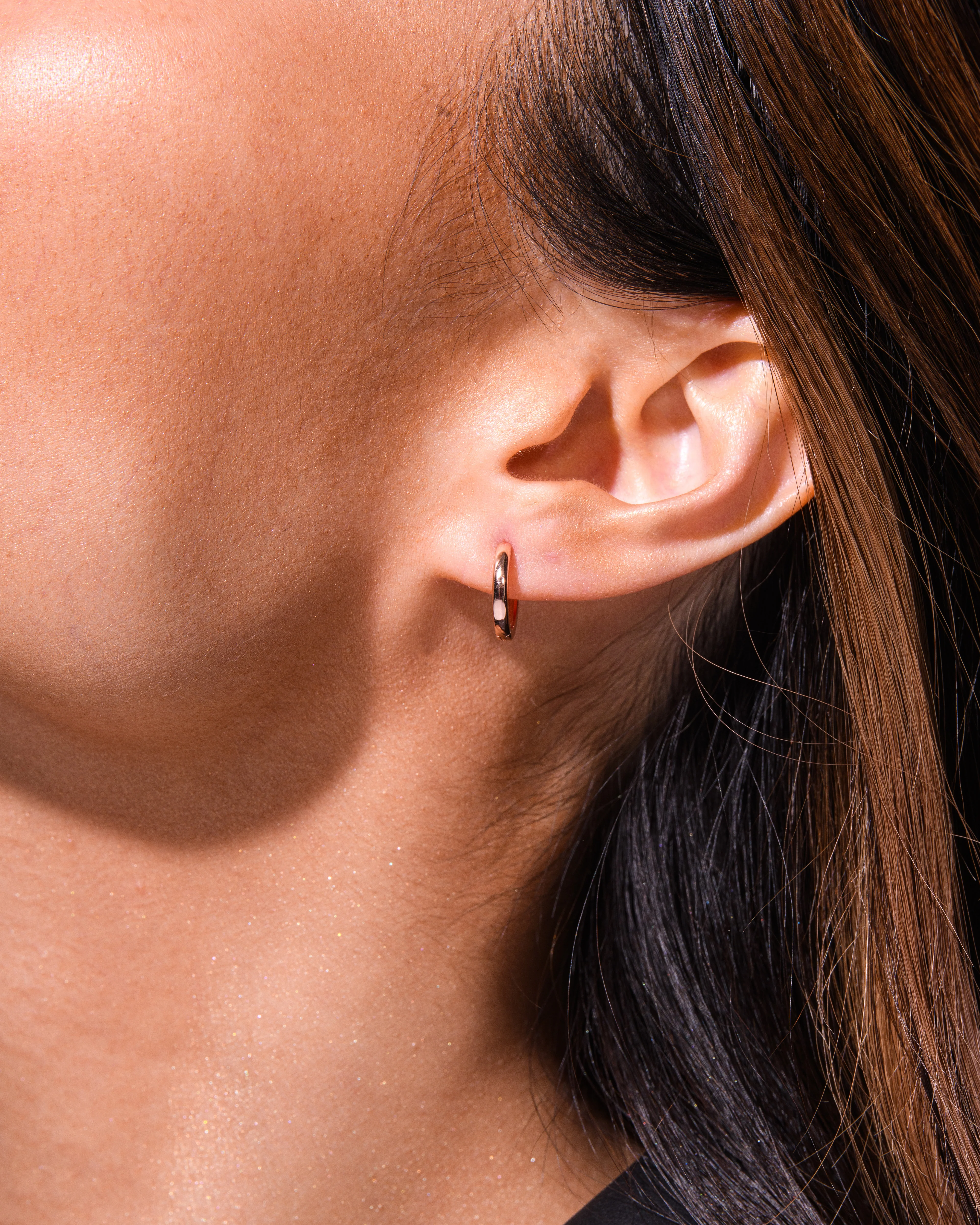 Small Hoops in Rose Gold - Image 3
