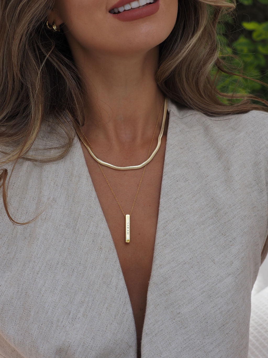 Fine Herringbone Necklace In Silver - Image 5