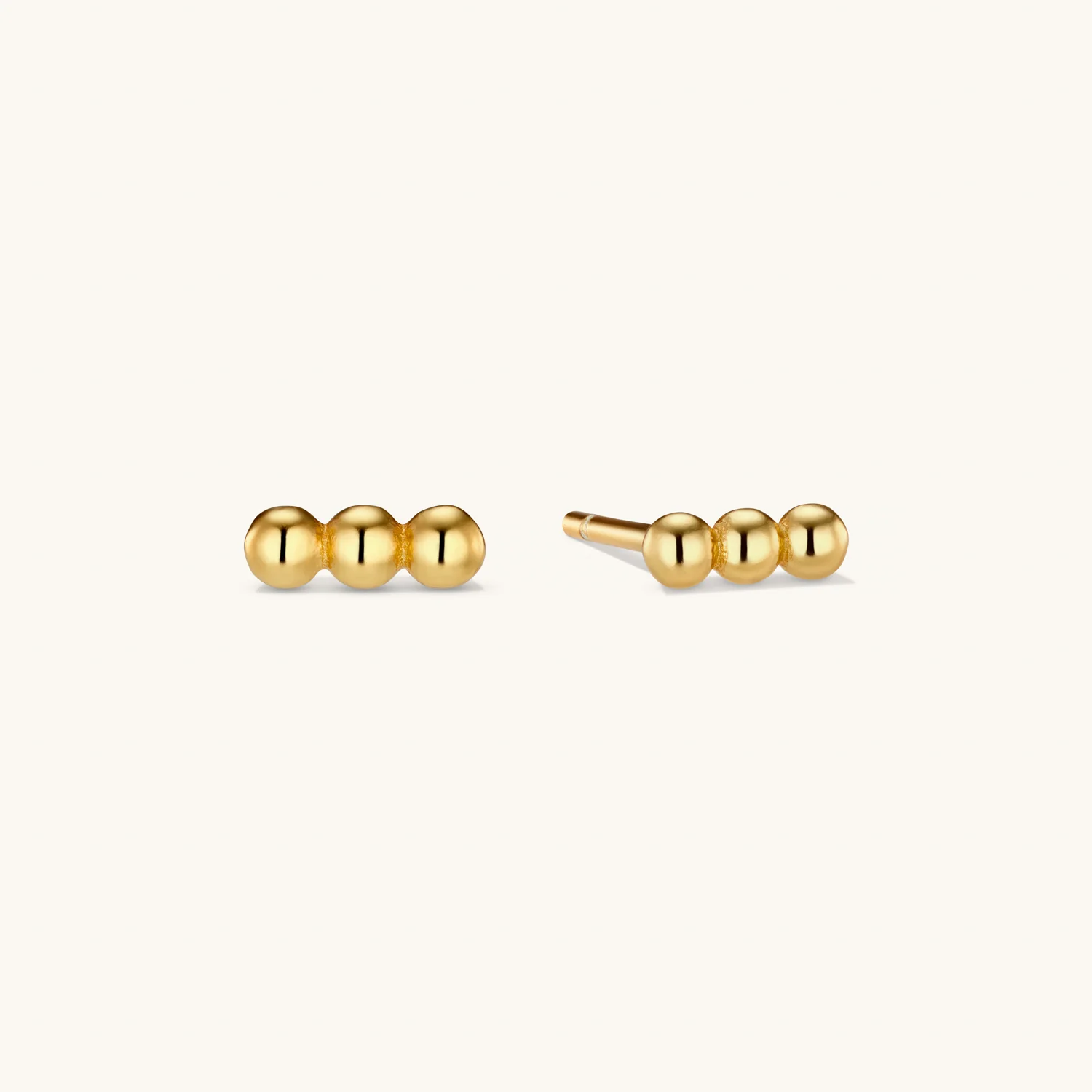 Sphere Bar Stud Earrings Gold