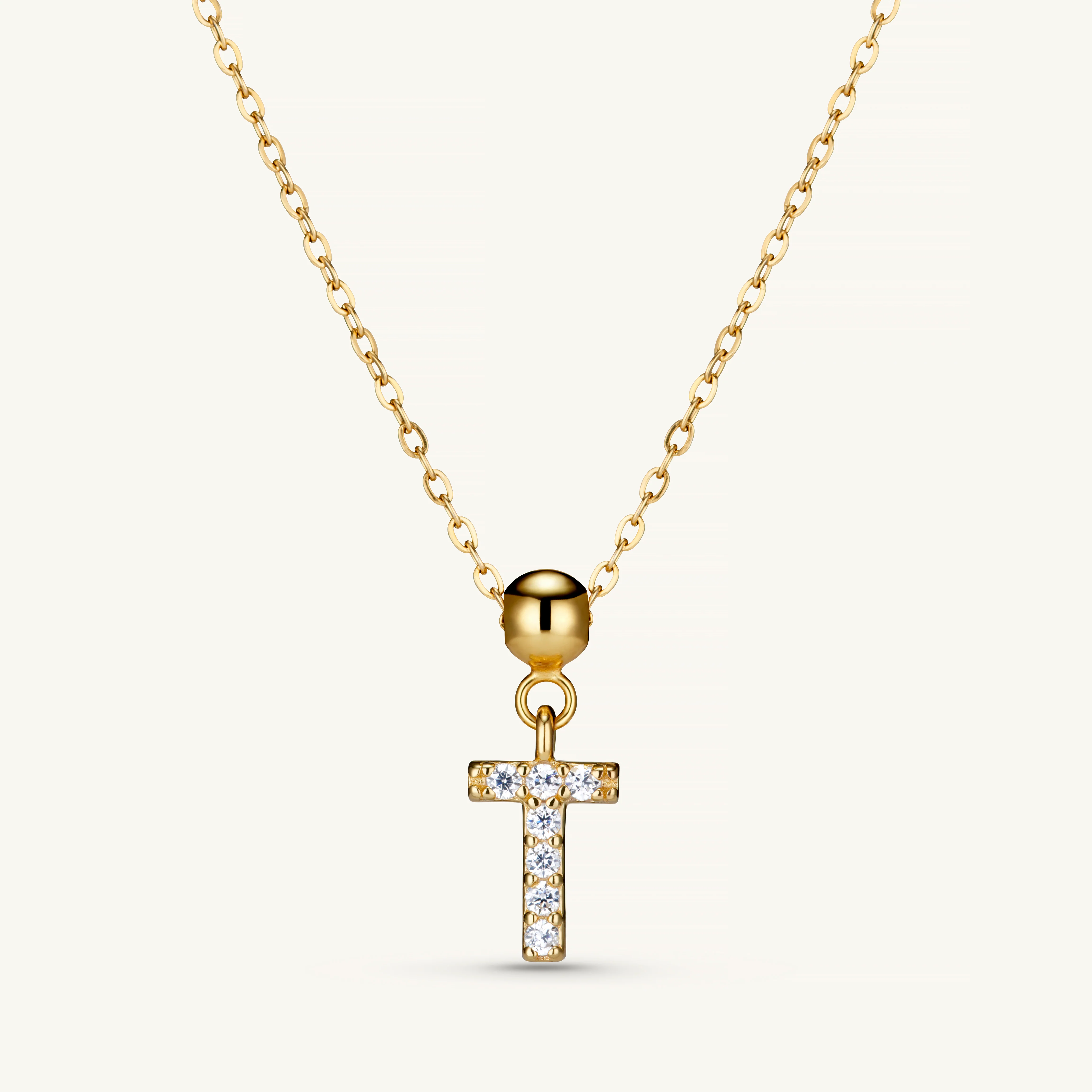 T Diamond Initial Charm Gold - Image 3