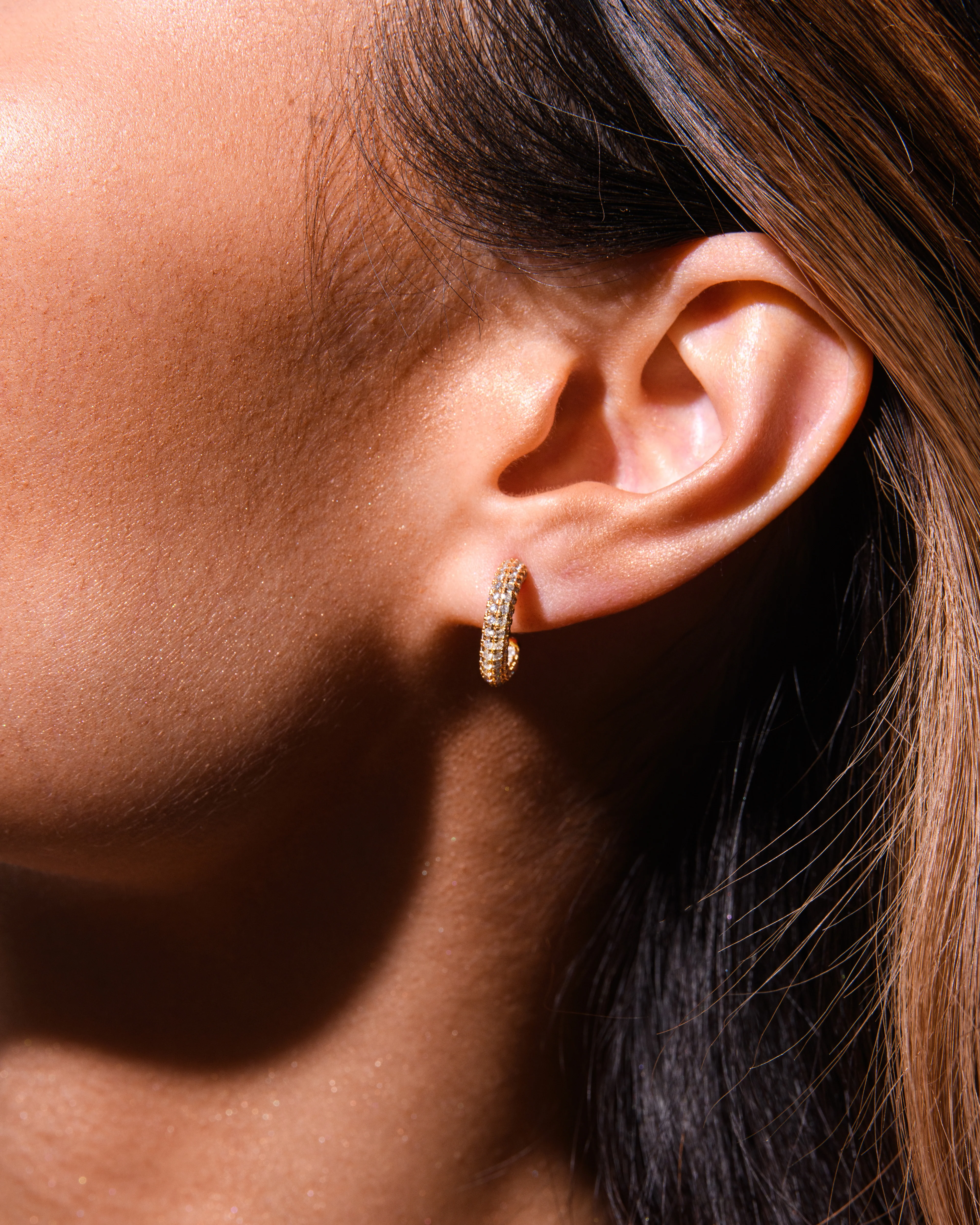 Twilight Crystal Hoop Earrings Gold - Image 3