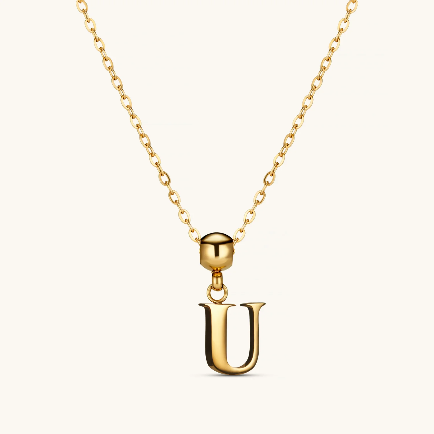 U Classic Initial Charm Gold - Image 4