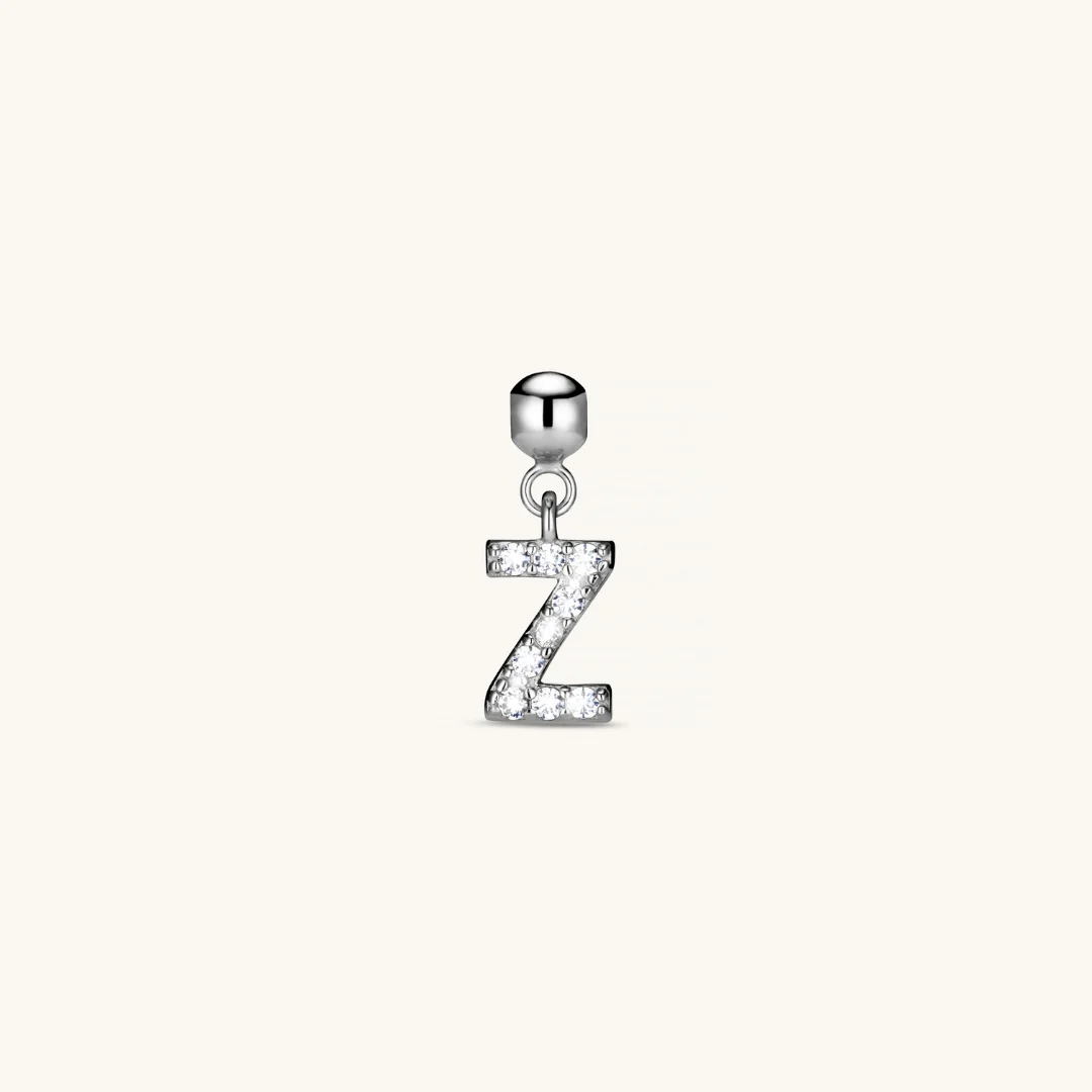 Z Diamond Initial Charm Silver