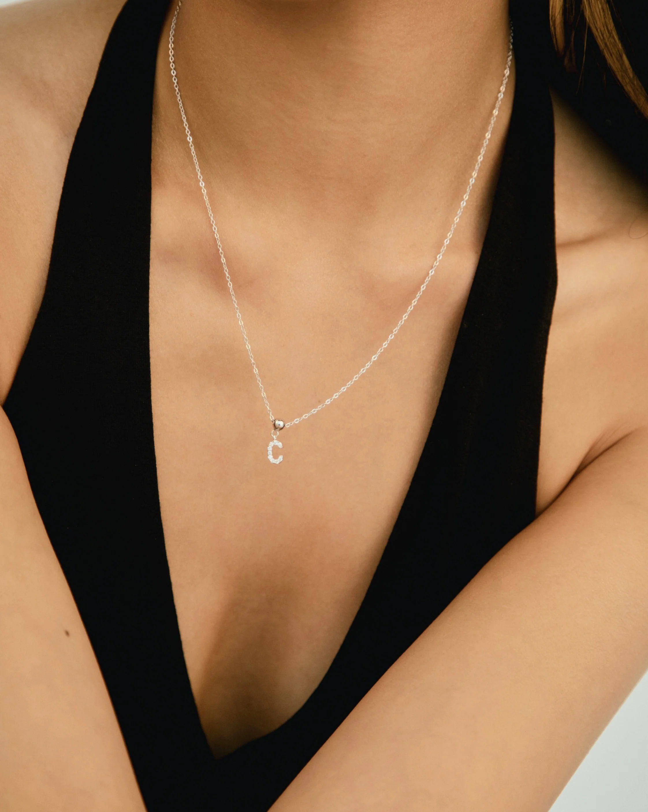 Z Diamond Initial Charm Silver - Image 2